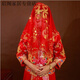 新娘結(jié)婚紅蓋頭新款中式刺繡網(wǎng)紗喜蓋頭婚禮喜帕頭巾秀禾蓋頭喜帕 囍蓋頭-亮片鳳喜款【80cm