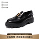 托德斯（TOD'S ）男士皮革T Timeless T形飾扣厚底樂福鞋單鞋皮鞋 XXM08J0ER60AKT B999 黑色 41 /品牌原碼 7