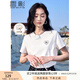 香影白色短袖t恤女純棉2025夏裝新款設(shè)計感寬松圓領(lǐng)套頭刺繡上衣 白色 均碼 S