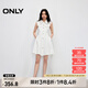 ONLY2025夏季新款通勤風(fēng)收腰墊肩無袖短裙牛仔連衣裙女|125242004 J2G 米白色 S