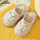 艾方鳥(niǎo)室內穿的布底拖鞋兒童純棉布藝可愛(ài)寶寶包頭防滑靜音木地板拖鞋 米咖色 內長(cháng)16cm標注22 適合小童國標23