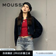 moussy 早春新品設(shè)計(jì)感通勤廓形溫柔針織外套女010HSS80-0150 020黑色 均碼