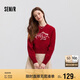森馬（Semir）毛衣女短款蝴蝶結(jié)少女感2025春季圓領(lǐng)正肩套頭衫顯瘦109125107005