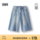森馬（Semir）[商場同款]牛仔褲女寬松直筒褲夏季2025休閑風(fēng)六分褲103325122008