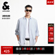 杰克·瓊斯（JACK&JONES）夏季男裝七分袖襯衫百搭精致刺繡泡泡紗簡約休閑上衣225331001 C39天藍(lán) L