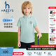 哈吉斯（HAZZYS）品牌童裝男童T恤夏季新款舒適彈力排汗撞色休閑短袖POLO衫 淺青檸 155cm