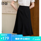 歐莎（OSA）法式高腰白色a字半身裙子女士夏季2025年新款顯瘦遮胯魚(yú)尾傘裙 黑色 L