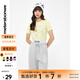 美特斯邦威t恤女夏季內(nèi)搭短款印花上衣學(xué)院風(fēng)短袖打底衫 嫩麥黃 L 165 88A