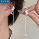 頂妃（DING FEI）新中式銀色鋯石月亮樹(shù)葉流蘇耳夾簡(jiǎn)約設(shè)計(jì)感無(wú)耳洞耳骨夾耳環(huán)女 耳骨夾-月亮B08-102