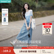 茵曼丁達爾漸變色圓領(lǐng)針織衫短袖T恤女裝2025年夏季新款上衣 藍白條（優(yōu)先發(fā)貨）【好評返現】 M