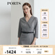 PORTS寶姿女裝 秋冬新品中袖中長(cháng)連衣裙LL9D003LFF042 黑色格子 S (4)