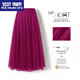 羅蒙（ROMON）720度大擺舞蹈裙廣場(chǎng)舞新疆舞演出服垂感網(wǎng)紗半身裙中長(cháng)紗裙A字裙 玫瑰紫 M 裙長(cháng)80厘米 身高155左右