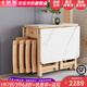 卡梵羅小戶(hù)型巖板折疊餐桌輕奢簡(jiǎn)約長(cháng)方形家用飯桌可伸縮移動(dòng)多功能餐臺 巖板面雙支撐原木色【一桌四椅】 130cm