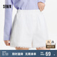 森馬（Semir）休閑褲女寬松松緊腰溫柔2025夏季甜美風(fēng)蕾絲花邊短褲109325125002