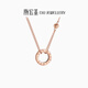 潮宏基 圓環(huán)18K金項鏈女士玫瑰金彩金鎖骨鏈送女友生日禮物 YD 鏈約42cm+尾鏈