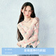 樂町甜美浪漫網(wǎng)紗方領(lǐng)開叉設(shè)計感雪紡衫夏季新款修身顯瘦上衣 彩色印花（現(xiàn)貨） S