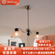 帝贊餐廳吊燈法式中古餐桌吧臺燈具美式南洋風(fēng)高級感設(shè)計(jì)師高端島臺燈 【2頭】砂鎳+黑-長80CM-暖光