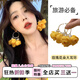 度假風(fēng)玫瑰花朵耳環(huán)女珍珠耳圈夸張海邊耳飾輕奢高級感耳墜耳釘女 【柔霧黃玫瑰耳環(huán)】