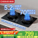 德意（DE&E）【星火】燃氣灶 鋼化玻璃 雙眼灶具 5.2kW大火力 高熱效率 全尺寸適配 灶具 JZT-716A（天然氣）