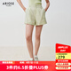 艾諾絲雅詩【商場同款】2025夏季新品輕薄通透松弛感女式休閑褲短褲40423003 青檸綠 L