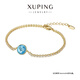 XUPING旭平首飾仿水晶小圓餅日常通勤手鏈女生送禮飾品 淺藍色