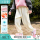 茵曼女童運動休閑褲子2025春秋冬新款兒童中大童寬松抗起球長褲女寶寶 冬款-杏色（遠紅外發(fā)熱） 170 cm