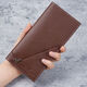 途尊2025新款男士錢(qián)包長(cháng)款薄款大容量軟皮夾西裝包時(shí)尚折疊商務(wù)手拿包 棕色【多卡位/長(cháng)款】