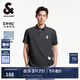 杰克·瓊斯（JACK&JONES）25年春夏季百搭法斗犬刺繡棉質(zhì)彈力翻領(lǐng)商務(wù)休閑短袖polo衫男士 黑砂色E44 XL