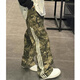 7家優(yōu)品三條杠條紋美式復(fù)古褲子痞帥高街傘兵工裝褲男夏季迷彩直筒闊腿褲 CRB-G53綠色 XL