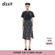 DZZIT【爆款補單】地素半身裙夏季提花設計時尚百搭裙子 黑色 XS