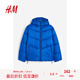 H&M男裝棉服冬季休閑寬松防風(fēng)疏水戶外運(yùn)動(dòng)面包服棉衣外套1172866 亮藍(lán)色 175/108