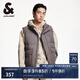 杰克·瓊斯（JACK&JONES）男裝冬季格紋肌理感面料潮流百搭舒適略寬松立領(lǐng)馬甲男224434010 深鷗灰E04 常規(guī) 深鷗灰E04 S 170