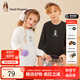 暇步士（Hush Puppies）童裝兒童春秋裝衛衣春秋季新款男女大童簡(jiǎn)約時(shí)尚套頭衛衣 鉆石黑 140