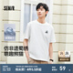 森馬（Semir）短袖t恤男吸濕速干國潮熊貓刺繡25夏新款上衣休閑短t 本白10102 L