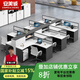 安美誠(chéng)家具職員辦公桌子屏風(fēng)工位隔斷辦公桌椅組合簡(jiǎn)約現(xiàn)代 干字型六人位含柜 含椅