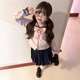 女童開(kāi)學(xué)季jk套裝秋季2025新款小女孩時(shí)髦裙子洋氣兒童學(xué)院風(fēng)秋裝 粉色套裝 140