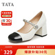 他她（TATA）高跟瑪麗珍鞋單鞋女銀色小香風(fēng)女款7YA07AQ4 白/黑色 37