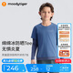 moodytiger男童假兩件T恤涼感防曬25年夏季新品兒童長袖拼色透氣吸汗運動衣