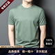 FUMANDUO 正品真絲嘉欣絲綢針織桑蠶絲100%t恤男短袖圓領(lǐng)免燙蠶絲純色高檔休閑男士真絲上衣男T恤 綠色 2XL (180) ［適合150-165斤］