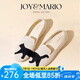 快樂瑪麗（J&M）休閑鞋女鞋2025春季新款軟底一腳蹬單鞋飛織透氣王妃鞋晚晚鞋子女 米白色 【透氣飛織款/低跟】貓咪 38 (曬圖送20元紅包）