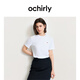 歐時力OCHIRLY 愛心刺繡短袖t恤女圓領(lǐng)休閑百搭上衣2025夏季新品 白色 S