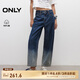 ONLY2025夏季新款高腰漸變寬松直筒褲七分褲牛仔褲女|12526I002 J34 390漸變牛仔洗水 M M標準褲長