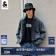 杰克·瓊斯（JACK&JONES）春秋季新款男裝潮流上衣寬松長袖刺繡休閑牛仔夾克外套男 中牛仔藍(lán) M 175