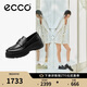 愛步（ECCO）樂福鞋 時(shí)尚厚底增高休閑皮鞋女 蹤跡30女鞋系列220723 黑色 37