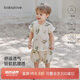 babylove寶寶背心套裝夏季純棉無袖t恤短褲兩件套竹節(jié)棉透氣外出夏裝