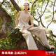 歌莉婭全亞麻套裝女夏季流行穿搭2025新款休閑兩件套1E3LAB820 10W米灰 S