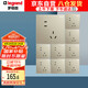 羅格朗（LEGRAND）開關(guān)插座面板 仕典米蘭金斜五孔插座套餐86型墻壁插座  十只裝 