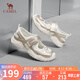 駱駝（CAMEL）丑萌涼鞋女舒適鏤空透網(wǎng)魔術(shù)貼休閑涼鞋 L25M202060 金色 40 