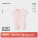 babylove嬰兒連體衣夏季薄款衣服竹棉短袖爬服寶寶清新簡約透氣哈衣夏裝