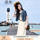 香影牛仔外套短款女2025夏季新款純棉深色復(fù)古小個(gè)子百搭短袖上衣 牛仔藍(lán) S